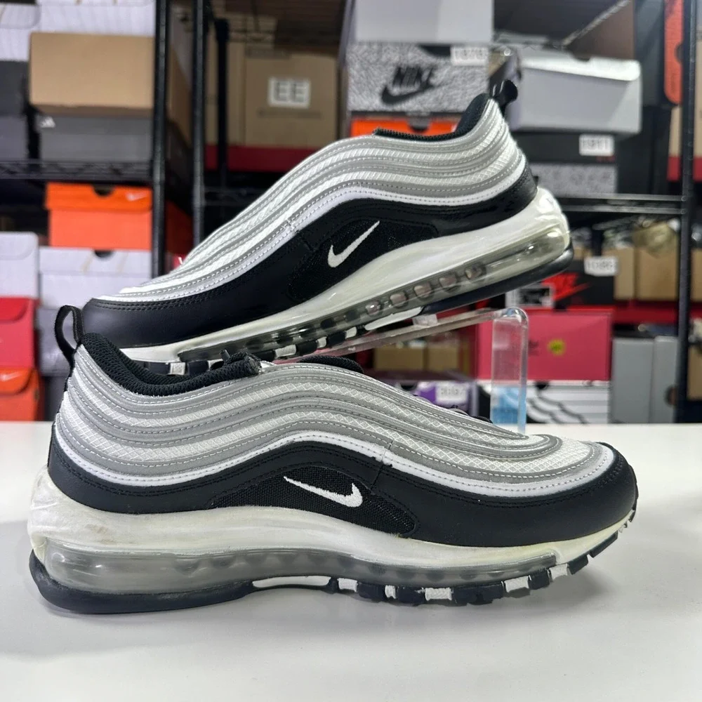 Nike Air Max 97 Black White Reflective Silver Sneaker OG DM0027-001 Mens Size 9